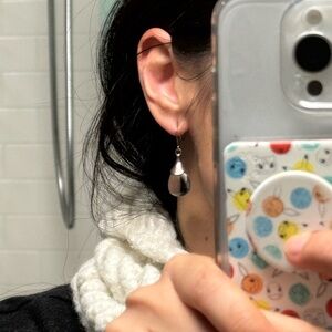 Robert Lee Morris Quartz Pool of Light silver teardrop earrings